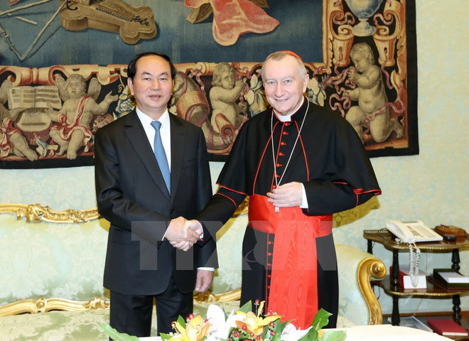 Tran Dai Quang rencontre le pape François ảnh 2 Tran Dai Quang rencontre le pape François ảnh 2