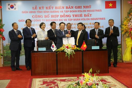 Le groupe Kolon Industries investira un milliard de dollars à Binh Duong ảnh 1 Le groupe Kolon Industries investira un milliard de dollars à Binh Duong ảnh 1