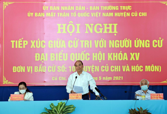 Le président Nguyen Xuan Phuc rencontre des électeurs de Ho Chi Minh-Ville ảnh 1 Le président Nguyen Xuan Phuc rencontre des électeurs de Ho Chi Minh-Ville ảnh 1