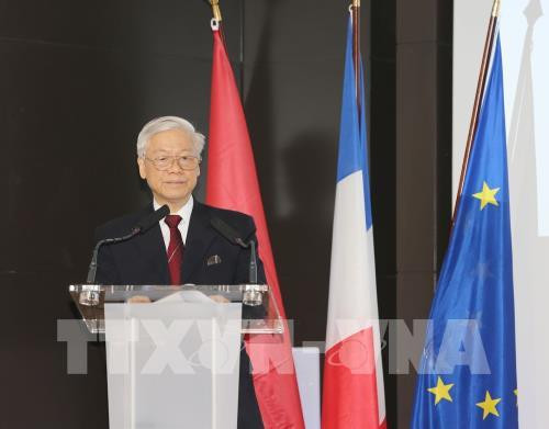 Le secrétaire général du PCV rencontre des entreprises françaises ảnh 1