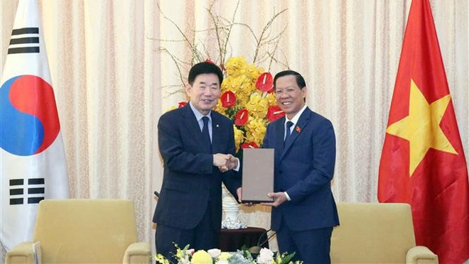 Un dirigeant de HCM-Ville rencontre le président de l’Assemblée nationale sud-coréenne ảnh 1 Un dirigeant de HCM-Ville rencontre le président de l’Assemblée nationale sud-coréenne ảnh 1