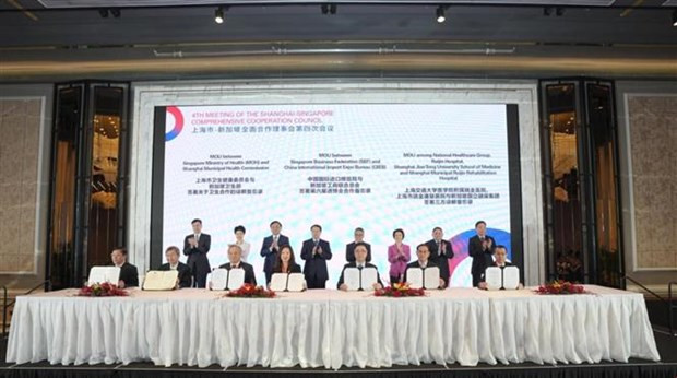 Singapour et Shanghai signent 15 accords économiques ảnh 1 Singapour et Shanghai signent 15 accords économiques ảnh 1