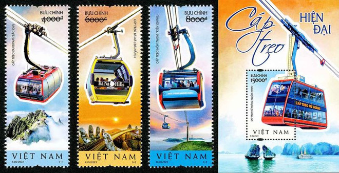 Une nouvelle collection de timbres présente des téléphériques vietnamiens ảnh 1