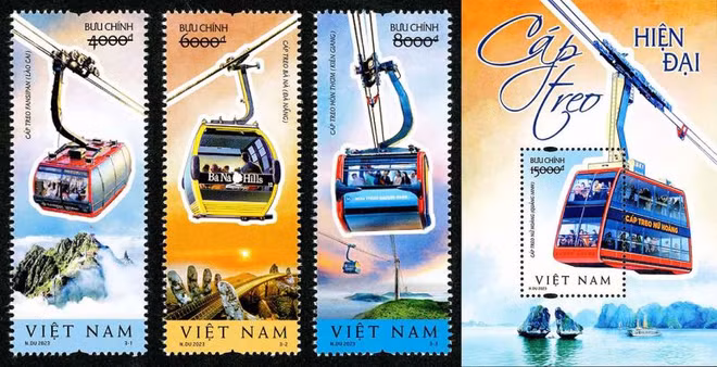 Une nouvelle collection de timbres présente des téléphériques vietnamiens ảnh 1 Une nouvelle collection de timbres présente des téléphériques vietnamiens ảnh 1