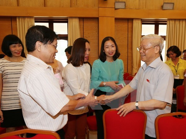 Le secrétaire général Nguyen Phu Trong à l’écoute des électeurs de Hanoi ảnh 1 Le secrétaire général Nguyen Phu Trong à l’écoute des électeurs de Hanoi ảnh 1