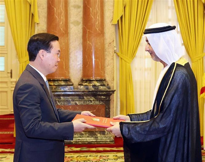 Le président reçoit les nouveaux ambassadeurs des Émirats arabes unis, du Sri Lanka et du Chili ảnh 2 Le président reçoit les nouveaux ambassadeurs des Émirats arabes unis, du Sri Lanka et du Chili ảnh 2