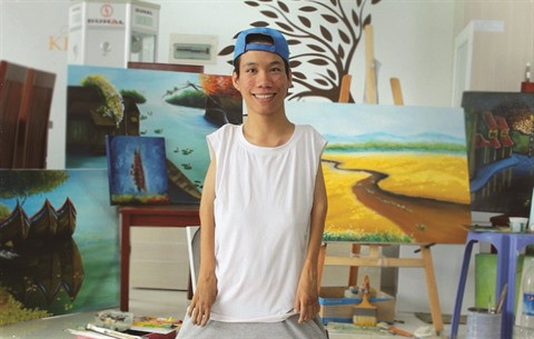 Lê Minh Châu, le peintre qui voulait sortir du cadre du handicap ảnh 2 Lê Minh Châu, le peintre qui voulait sortir du cadre du handicap ảnh 2