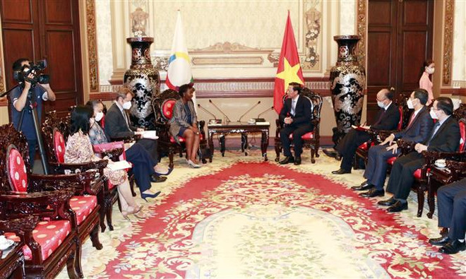 Le président du Comité populaire d'Hô Chi Minh-Ville reçoit la secrétaire générale de l’OIF ảnh 1 Le président du Comité populaire d'Hô Chi Minh-Ville reçoit la secrétaire générale de l’OIF ảnh 1
