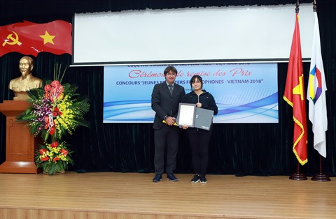 Remise des prix du Concours "Jeunes Reporters Francophones - Vietnam 2018" ảnh 1 Remise des prix du Concours "Jeunes Reporters Francophones - Vietnam 2018" ảnh 1