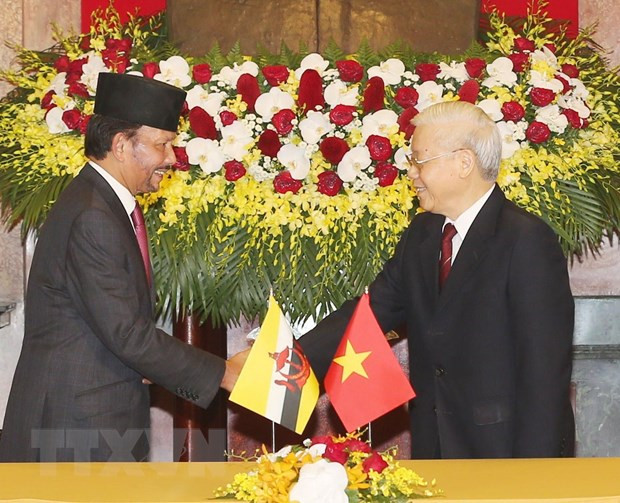Vietnam-Brunei : entretien entre Nguyen Phu Trong et Haji Hassanal Bolkiah ảnh 1 Vietnam-Brunei : entretien entre Nguyen Phu Trong et Haji Hassanal Bolkiah ảnh 1