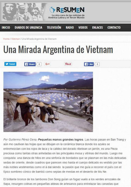 Le journal argentin Resumen Latinoamericano salue la beauté du Vietnam ảnh 1 Le journal argentin Resumen Latinoamericano salue la beauté du Vietnam ảnh 1