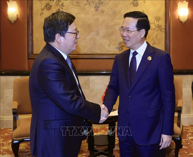 Le président Vo Van Thuong reçoit les présidents de Huawei et de ZTE Corporation à Pékin ảnh 1 Le président Vo Van Thuong reçoit les présidents de Huawei et de ZTE Corporation à Pékin ảnh 1
