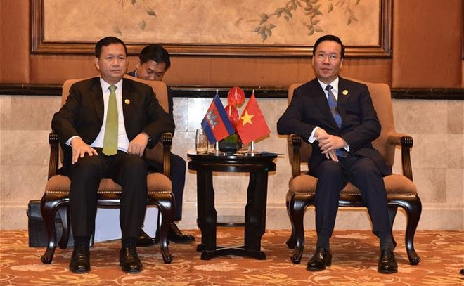 Le président Vo Van Thuong reçoit le Premier ministre cambodgien Hun Manet ảnh 1