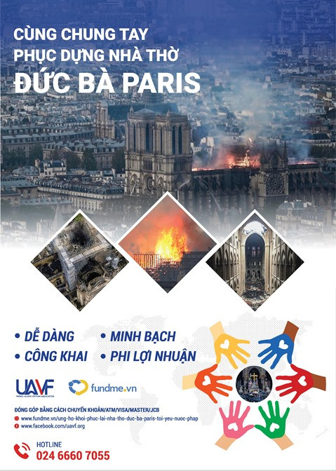 L’UAVF appelle aux donations pour le rétablissement de Notre-Dame de Paris ảnh 1 L’UAVF appelle aux donations pour le rétablissement de Notre-Dame de Paris ảnh 1
