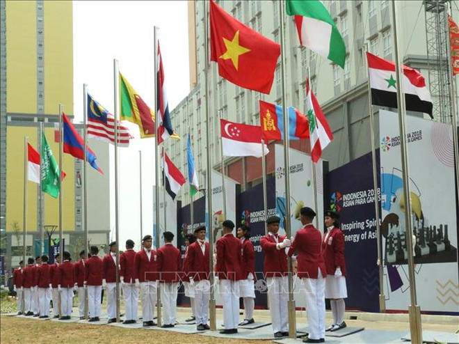 Asian ParaGames 2018 : Cérémonie de lever du drapeau de la délégation handisport vietnamienne ảnh 1 Asian ParaGames 2018 : Cérémonie de lever du drapeau de la délégation handisport vietnamienne ảnh 1