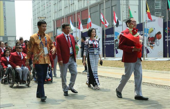 Asian ParaGames 2018 : Cérémonie de lever du drapeau de la délégation handisport vietnamienne ảnh 2 Asian ParaGames 2018 : Cérémonie de lever du drapeau de la délégation handisport vietnamienne ảnh 2