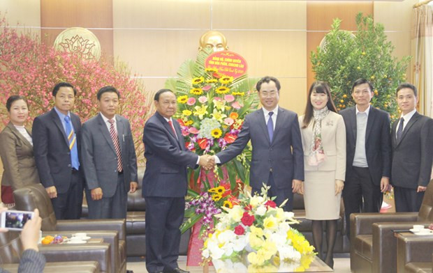 Une délégation laotienne formule des vœux du Tet à Thai Nguyen ảnh 1 Une délégation laotienne formule des vœux du Tet à Thai Nguyen ảnh 1