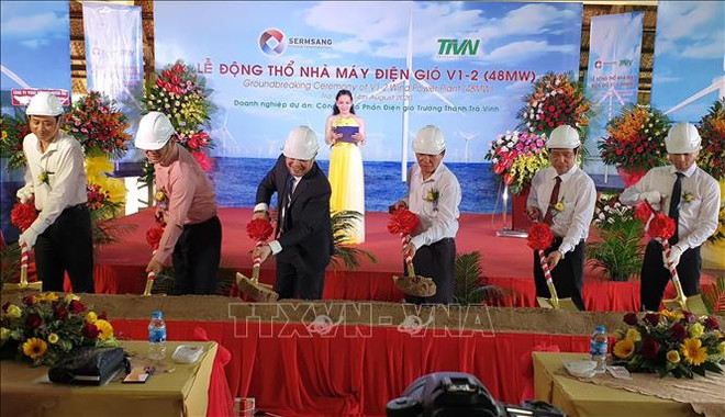 Nouvelle centrale éolienne de 48 MWp mise en chantier à Trà Vinh ảnh 1 Nouvelle centrale éolienne de 48 MWp mise en chantier à Trà Vinh ảnh 1