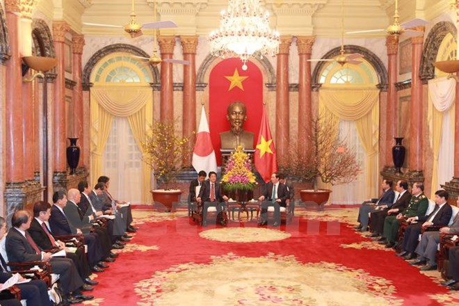 Le président Trân Dai Quang salue le rôle du PM japonais dans le partenariat Vietnam-Japon ảnh 1 Le président Trân Dai Quang salue le rôle du PM japonais dans le partenariat Vietnam-Japon ảnh 1