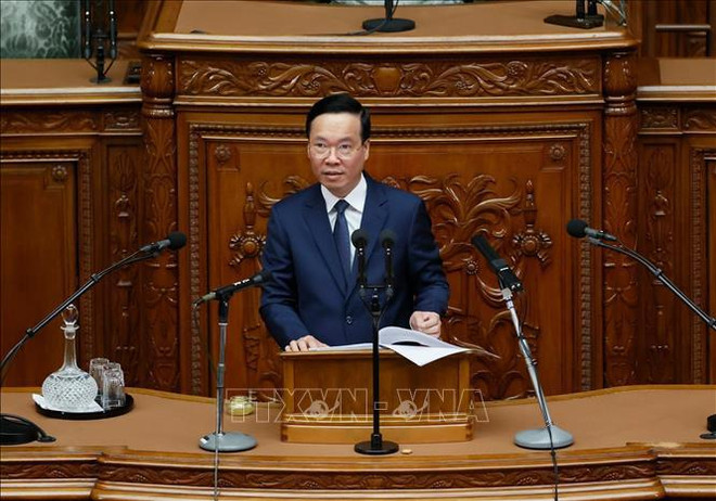 Le président vietnamien prononce un discours à la Diète nationale japonaise ảnh 2 Le président vietnamien prononce un discours à la Diète nationale japonaise ảnh 2