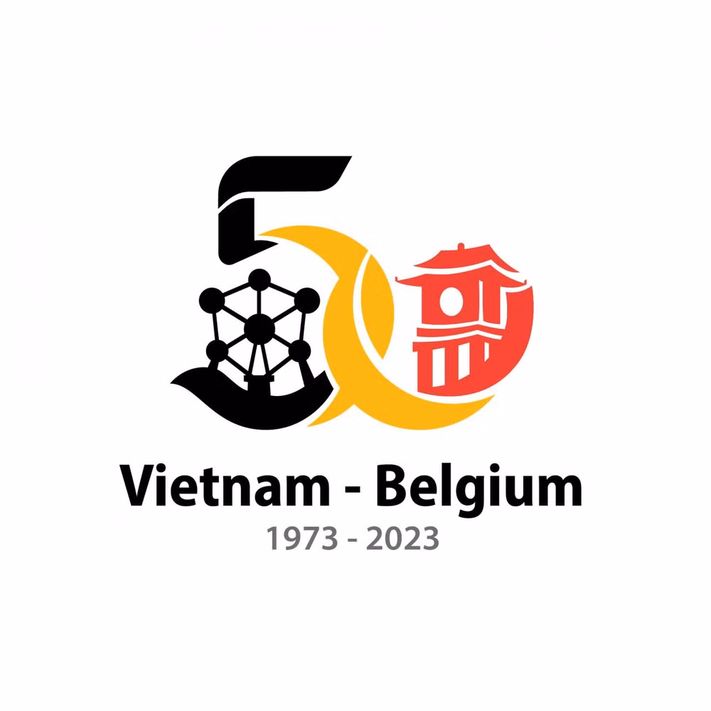 Présentation du logo pour célébrer les 50 ans des relations diplomatiques Vietnam-Belgique ảnh 1