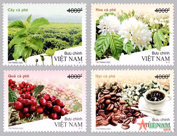 Émission d'une collection de timbres au parfum de café ảnh 1