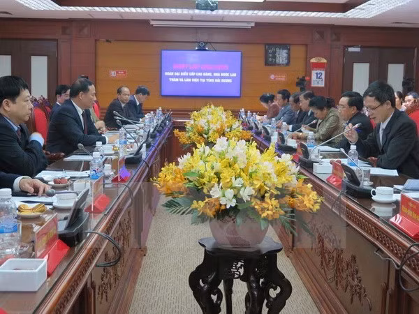 Le vice-président du Laos visite la province de Hai Duong ảnh 1
