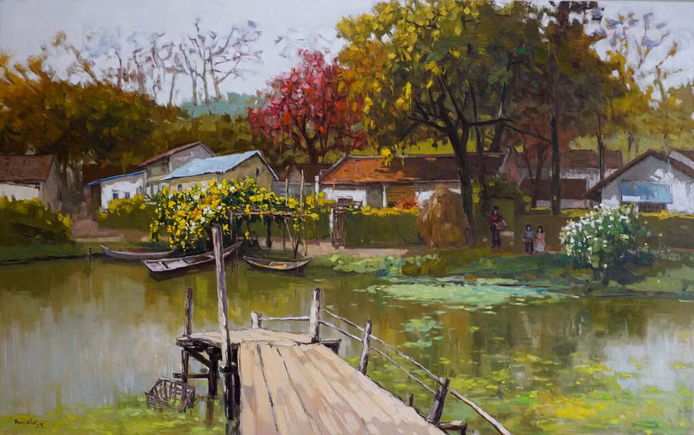 "Des jours paisibles" sous le pinceau de Lâm Duc Manh ảnh 1