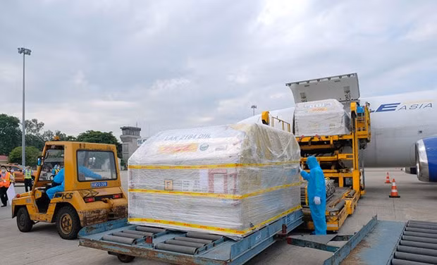 COVID-19 : Plus de 97.000 doses du premier lot de vaccin de Pfizer sont arrivés au Vietnam ảnh 1