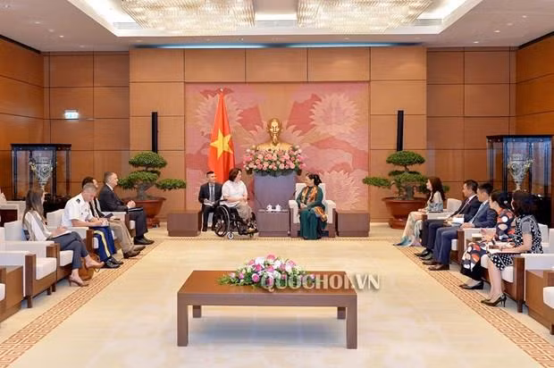 La vice-présidente de l’AN Tong Thi Phong reçoit la sénatrice américaine Tammy Duckworth ảnh 1