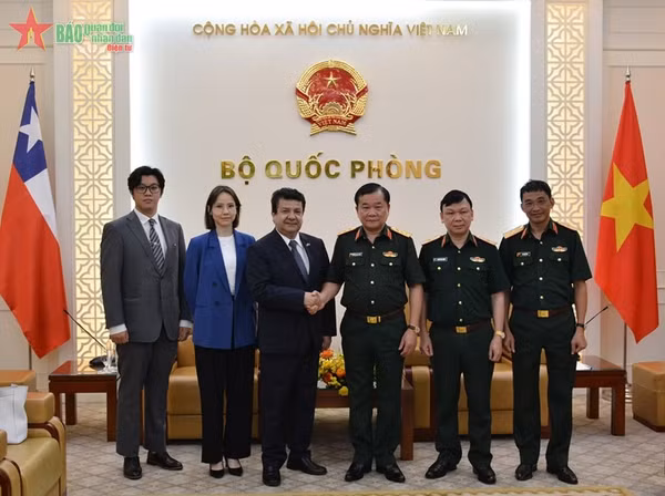 Un vice-ministre de la Défense reçoit l'ambassadeur du Chili au Vietnam ảnh 1