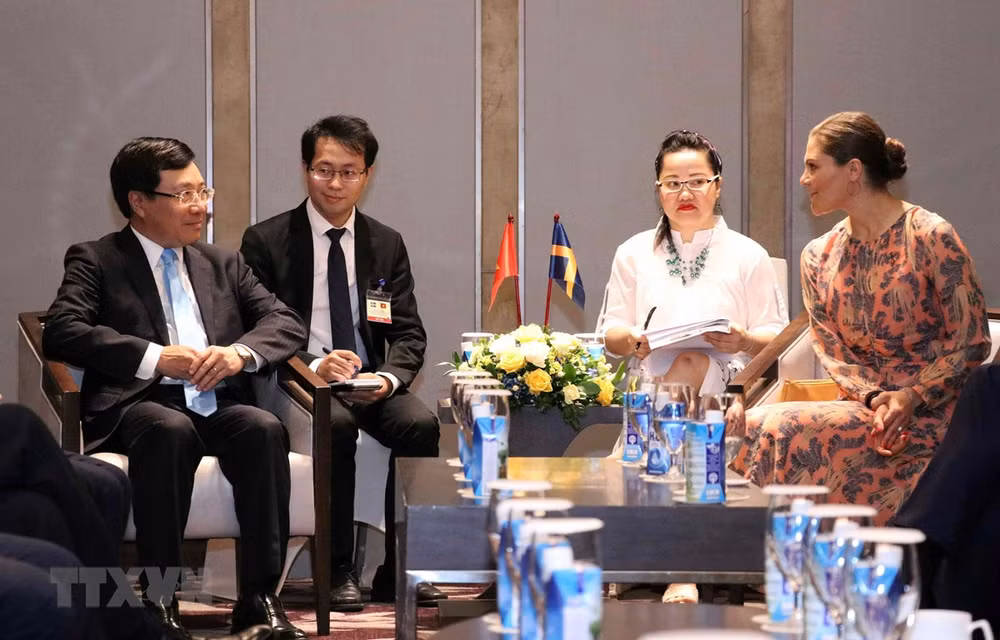 Le vice-PM et ministre des AE rencontre la princesse héritière de Suède ảnh 1