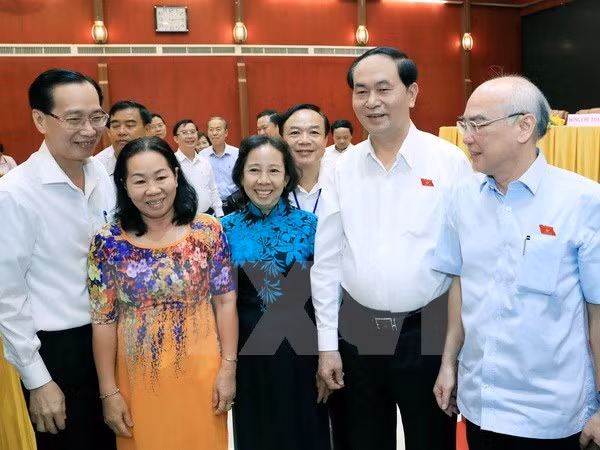 Le président Tran Dai Quang rencontre des électeurs de Ho Chi Minh-Ville ảnh 1