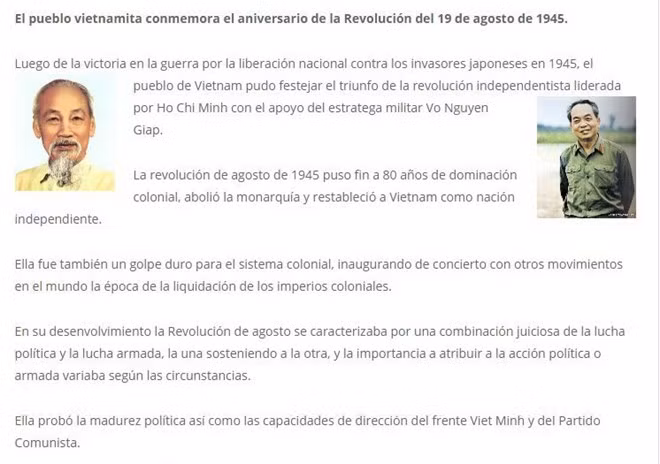 La presse argentine relate la Révolution d'Août 1945 du Vietnam ảnh 1