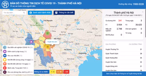 Hanoï lance une carte épidémiologique du COVID-19 ảnh 1