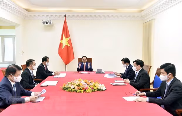 Entretien virtuel Pham Minh Chinh-Angela Merkel ảnh 1