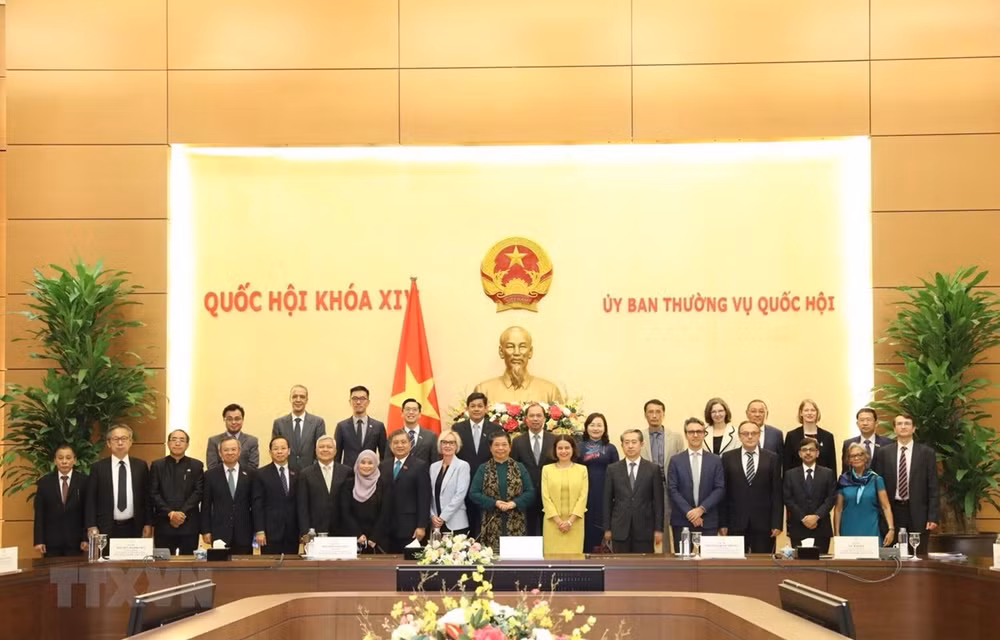Tong Thi Phong rencontre des diplomates des pays de l'ASEAN et des observateurs de l'AIPA ảnh 1