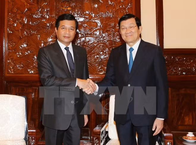 Le président Truong Tân Sang reçoit l’ambassadeur du Laos ảnh 1