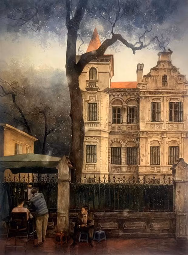 Souvenir d'un Hanoï ensoleillée à travers des tableaux d'un amoureux de la capitale vietnamienne ảnh 1