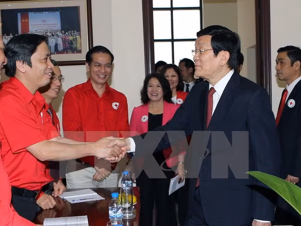 Le président Truong Tan Sang exhorte la Croix-Rouge à faire preuve d’initiative ảnh 1