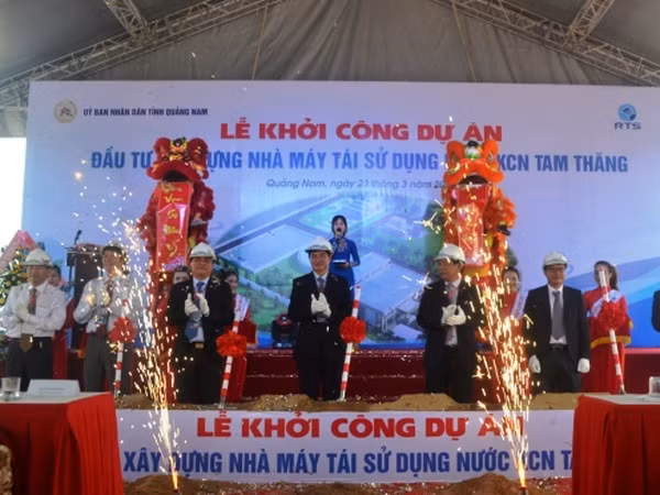 Quang Nam : une usine moderne de recyclage des eaux usées est mise en chantier ảnh 1