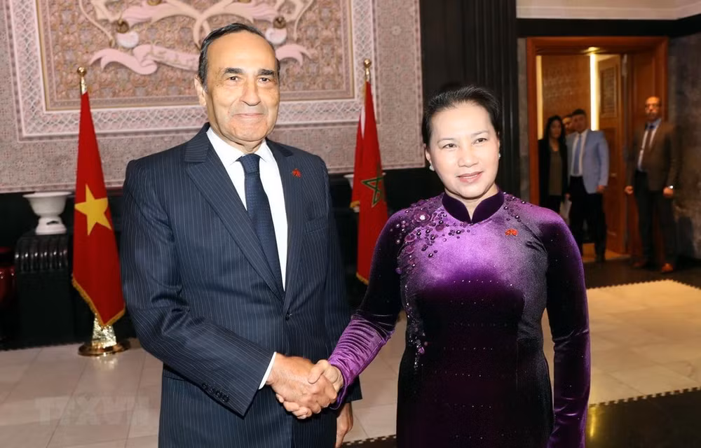 Entretien entre la présidente de l'AN vietnamienne et le président de la Chambre des Représentants marocaine ảnh 1