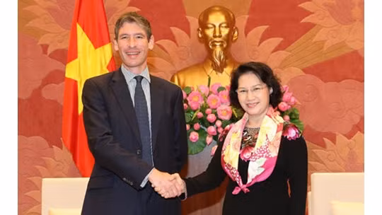 Nguyên Thi Kim Ngân reçoit des ambassadeurs européens ảnh 3
