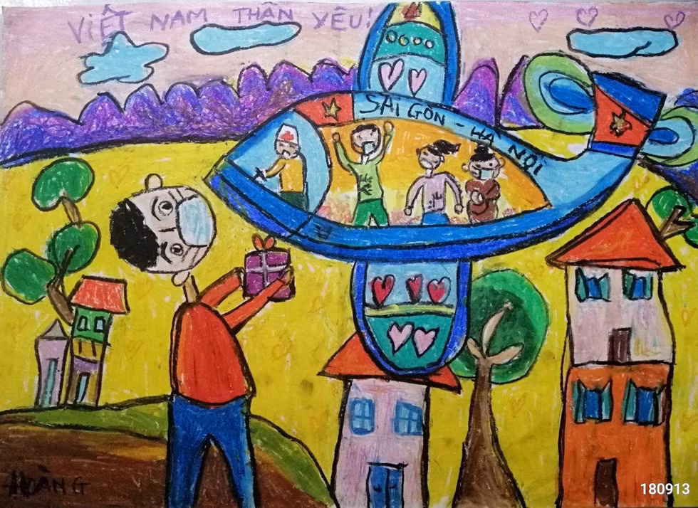 70.000 peintures d'enfants "Croire au Vietnam" contribuent au Fonds de vaccins anti-COVID-19 ảnh 3