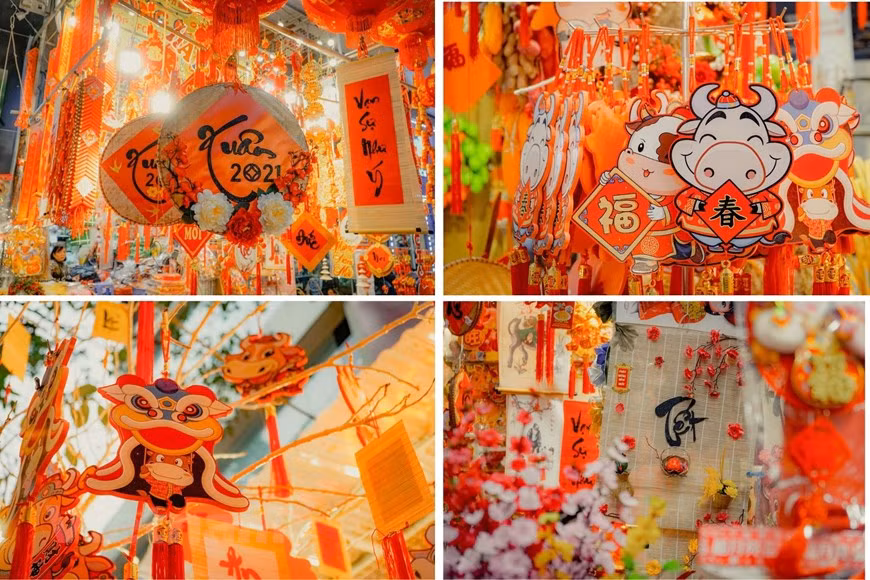 Hang Ma, rue multicolore au coeur de Hanoï à l'approche du Têt ảnh 1