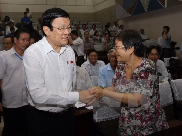 Truong Tan Sang à la rencontre des électeurs de Ho Chi Minh-Ville ảnh 1
