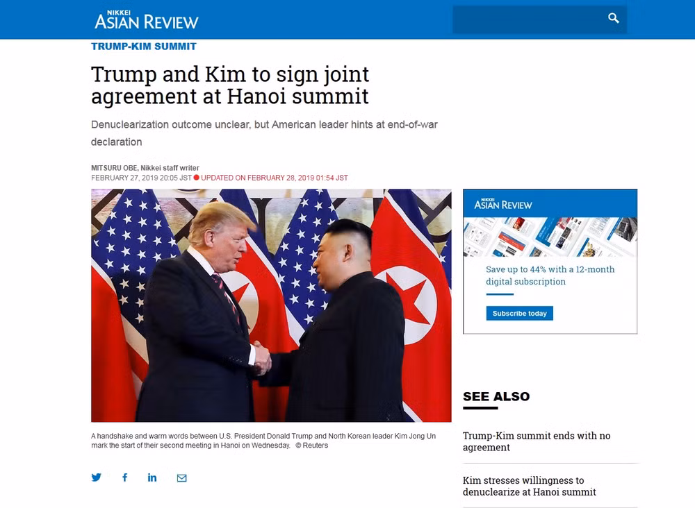 Sommet Etats-Unis – RPDC : les médias japonais apprécient le rôle du Vietnam ảnh 1