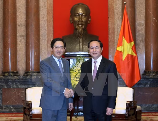 Le président Tran Dai Quang reçoit l'ambassadeur de Chine ảnh 1
