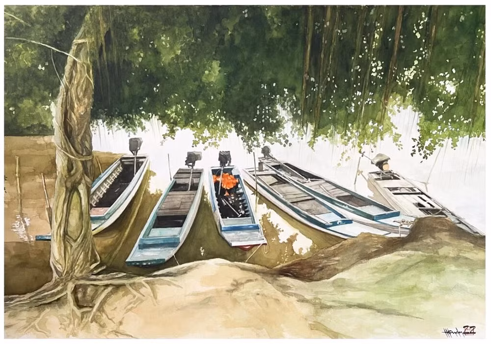 Une "Journée ensoleillée" pour les aquarelles de Hông Quân ảnh 1