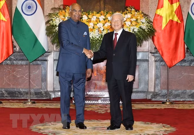 Vietnam-Inde : entretien Nguyen Phu Trong et Ram Nath Kovind ảnh 1